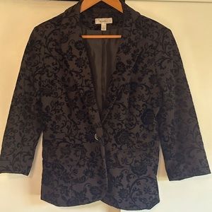 Dress Barn Black Brocade  Velvet  Jacket Size S